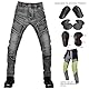 QIYUANT Herren Motorradhose Motorrad Jeans Reiten Schutzhose Denim Stretch Reißfester Vintage Casual Jeanshose mit Abnehmbar Verbesserter Rüstung Knie-Hüftpolster (Schwarz, M)