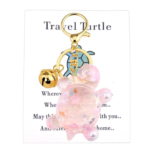 Glitter Travel Turtle Keychain Bag Charms for Women Girls Transparent Resin Sea Turtle Purse Charm with Lobster Clasp Aesthetic Key Ring for Backpack Tote Car Keys Travel Themed Gift for Best Friend