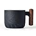 Tassen Becher günstig Kaufen-ERBO Espressotassen 70 ml, Premium Espresso Tassen mit Henkel, Mini Teetasse Kaffeetasse aus Keramik, Kleine Espressotassen, Espresso- & Mokkatassen, Kaffeebecher für Espresso, Tee, Latte (Schwarz)