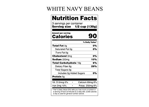 image for FRAMORE White Navy Beans, Canned (12 Pack), 14 Oz, Organic, Gourmet, I