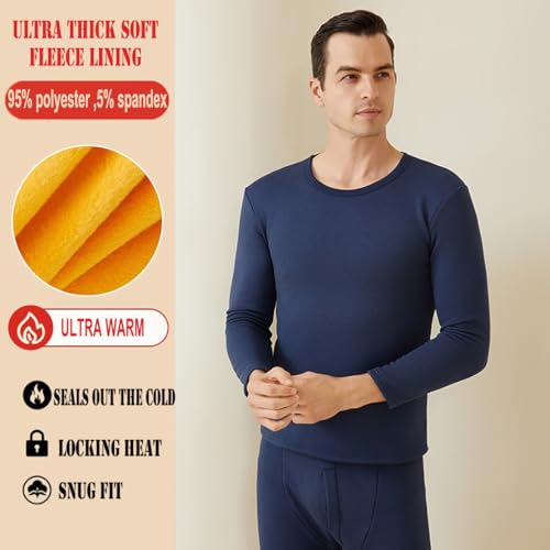 Ouruikia Men's Ultra Heavyweight Thermal Underwear Set Fleece Lined Base Layer Top Bottom Long Johns for Extreme Cold Weather2