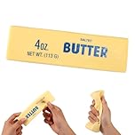 Lyreh 1pcs Squeeze Butter Toy, PU Material Butter Stick Slow Rising Squishy Food Fidget Toy for Home Office School Relieving (Light Yellow)