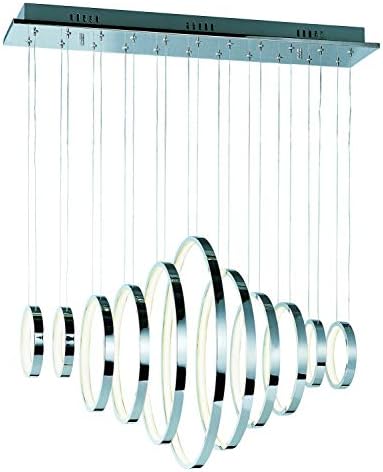 Polished Chrome 11 Light 20In. Wide Led Pendant from The Hoops Collection