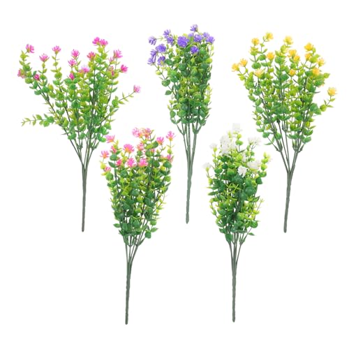 Genérico 5 Piezas de eucalipto Picos de eucalipto Falsos Tulipanes Artificiales Decoración Floral Flores de eucalipto Falsos Tallos de eucalipto Falso Tallo de eucalipto el plastico