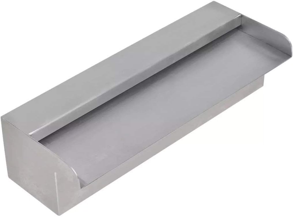 Rectangular Waterfall Pool Fountain Garden Pond Pool Decor Stainless Steel 30 X 11.5 X 8 Cm,