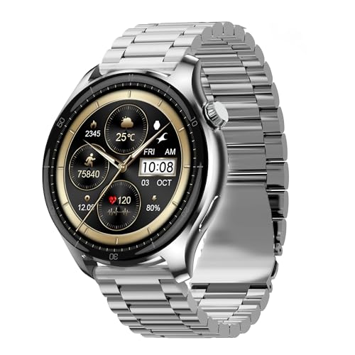 Image of TITAN FASTRACK ELITE SMART WATCH 1.43 inch HD ROUND DISPLAY, BT CALLING, HEALTH SUITE, AOD, METAL SILVER