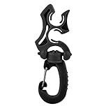 Keenso Scuba Diving Double Hose Holder with Clip, Scuba Diving Double BCD Hose Holder Clip Regulator Retainer Buckle Hook for Dive Snorkeling(Black) divingdiving hose clip
