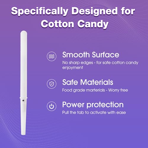 Image of 50 Pcs LED Cotton Candy Cones - Glowing Cotton Candy Sticks for Parties - Reusable & Waterproof Cotton Candy Holders - Vibrant Colors for Christmas, Birthdays & Events