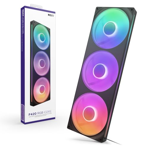 NZXT F420 RGB Core Fan Black 3ファン搭載 420mm シングルフレーム RGBファン RF-U42HF-B1 FN2515