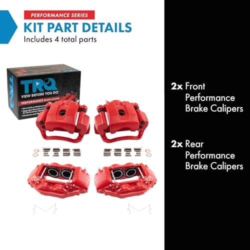 Image of TRQ Performance Brake Caliper Set for 2008-2015 Toyota Sequoia | for 2007-2015 Toyota Tundra 2008-2015 Toyota Sequoia Front and Rear