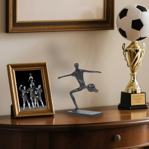 Estatua abstracta de jugador de fútbol de hierro fundido miniatura 5