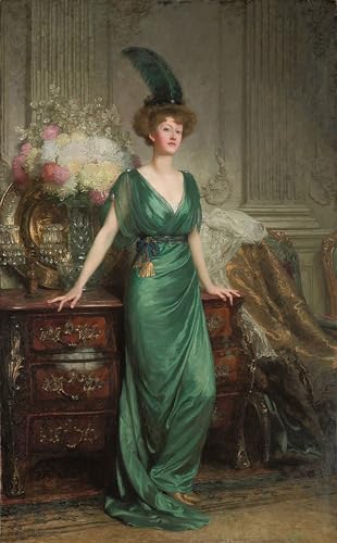 Lienzo ritratto della signora Ernest in piedi para decorar un salón clásico elegante de 60x90