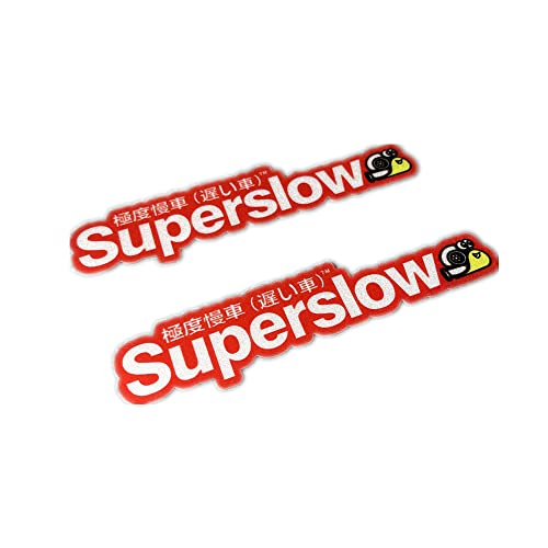 Image of Car Styling Sticker for Japanese Superslow Snail Creative Words Auto Oil Tank Window Body Vinyl Computer Case Motocross Decals (E 13x3cm red 2PCS)