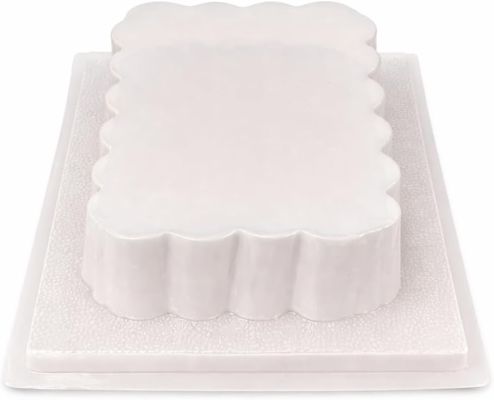 Rectangular Scalloped Gelatin Mold – 3.4L Fluted Jello Mold – Molde Rectangular para Gelatina – Decorative Layered Dessert Mold – Semi-Rigid Plastic – Made in Mexico