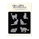 katzenkopf schablone kostenlos  Stanzschablonen Stanzformen Stanzbögen cutting dies set Schablonen Metall für sizzix big shot Prägemaschine papier Stanzmaschine Scrapbooking Kartenbasteln DIY Karten Stanzschablone (6 Katzen)