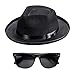 Produktbild W WIDMANN MILANO Party Fashion 95715 - Blues Man Set, Hut und Brille, Rockstar, Popstar, Gangster, Mafiaboss, Motto-Party, Karneval