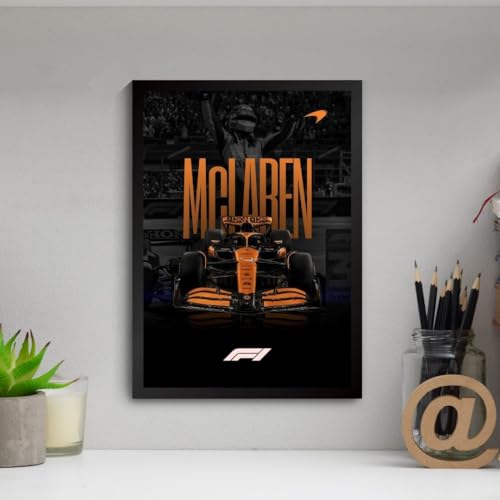 Image of Funk You Store McLaren F1 Poster | Framed McLaren F1 Car A4 Sized (31 x 23 cm) | Lando Norris Poster | McLaren Car Posters for Wall, Gift for Boys, Formula 1 Frames | Formula 1 Frame (F 013)