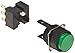 Omron A165-TGM-1 Projection Type Pushbutton and Switch, Solder Terminal, IP65 Oil-Resistant, 16mm Mounting Aperture, Non-Lighted, Momentary Operation, Round, Green, Single Pole Double Throw Contacts