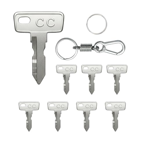 Hather GCK03 Replacement Golf Cart Ignition Keys for Club Car (8 Pack + Keychain + Key Ring) Fits 1984-Up DS 2004-Up Precedent 2018-Up Tempo