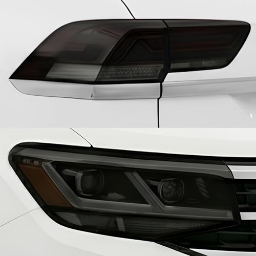 BOGAR TECH DESIGNS Full Headlight Taillight Tint Kit Compatible with Volkswagen Atlas Cross Sport 2020-2023, Dark Smoke