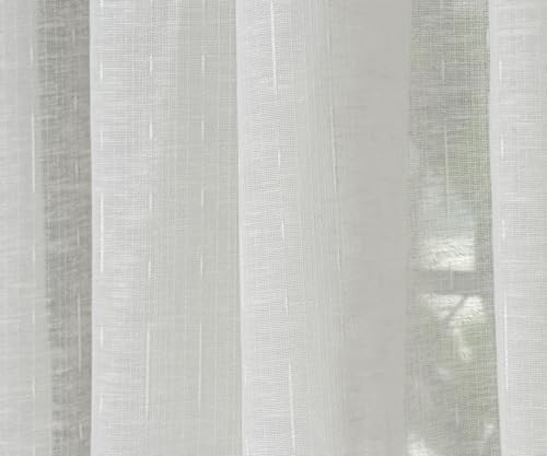 Image of Exporthub Cotton Sheer Curtains 5 feet Long Set of 2 for Window Curtains White Color - (EHSPR061 54)