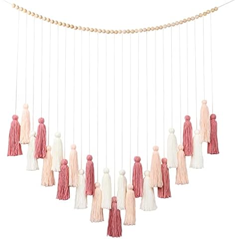 DrCor - Guirnalda de macramé para colgar en la pared, borla grande Cover