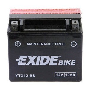 Exide/Fulmen YTX12-BS Batterie de moto - avec Acide Cover