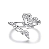 ring eule gold GRÖSSE: Band: 3 mm, Gewicht: 2,8 g. Es ist leicht und angenehm zu tragen. Geeignet für Personen mit Fingergröße 7-10.