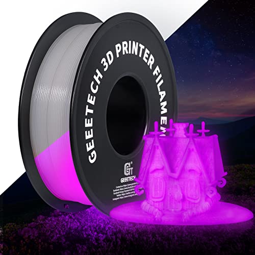 Geeetech Glow in The Dark Rose Red PLA Filament,3D Printer Luminous Consumables 1.75mm（Accuracy +/- 0.03 mm）,1kg Spool (2.2lbs),Fantastic Light and Amazing Glowing Effects,Fit Most FDM Printer