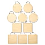 Martha Stewart, Circle and Square Wood Plaque Set, 10 pcs