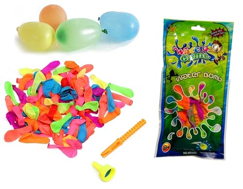 Bolsa de 100 bombas de agua, 100 globos de agua, fácil de llenar con palo de nudo y boquilla de grifo, globos coloridos para adultos, niños y niños