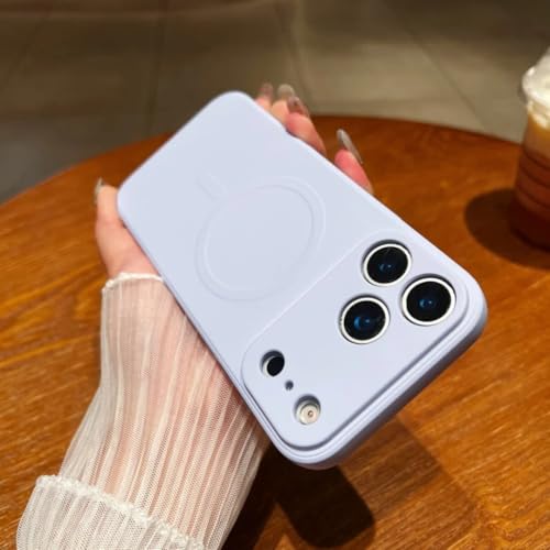 Coque silicone pour iPhone 16 Pro violette mate et magnétique