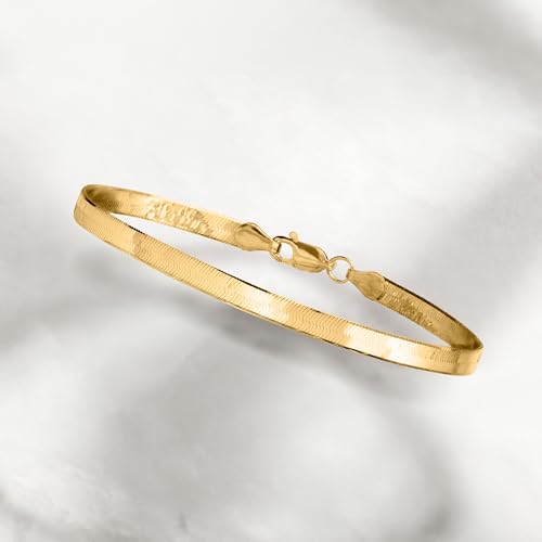 Ross-Simons 4mm 10kt Yellow Gold Herringbone Bracelet2