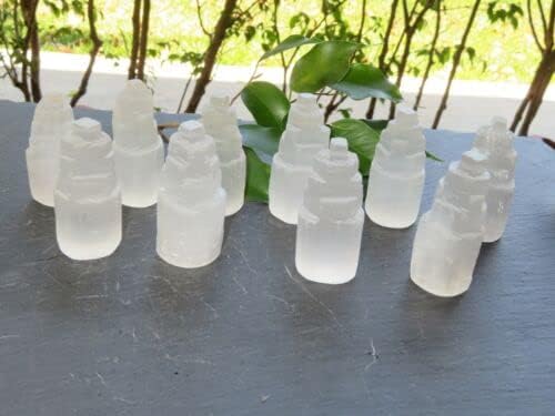 ZnranyiiXY Bulk Selenite Lot of 10 Pieces - Selenite Towers Petite Small - Natural Carved