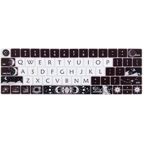 Housse de clavier mignonne MacBook Pro silicone soleil lune A1706 A2159 - 2