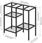 Support d'aquarium 20 Gallon, Stand de réservoir de poisson en métal, Support de rack d'aquarium pour accessoires de réservoir à poisson, 3Tier Porte-terrarium tortue Reptile pour le bureau du salon