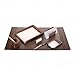 Dacasso Chocolate Brown Leather 7Piece Desk Accessory Set - Organization Essentials & Executive Decor - Luxury Leather Blotter for Office Organization