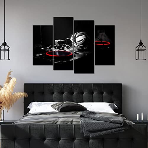 Ouelegent Dj Canvas Wall Art Hip Hop Music Equipment Poster Musical Wall Decor Modern Black And White Picture Artwork Painting For Living Room Bedroom Framed Ready To Hang thumb #4