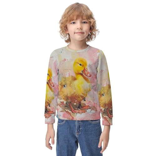 Yellow DucklingChildren's Casual Pullover Sweatshirt Loose Fit7-9Y
