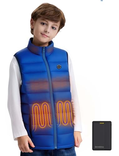 Image of Kids Heated Vest with Battery Pack - 7.4V Rechargeable Lightweight Heated Vest, Boys Girls Electric Heated Coat