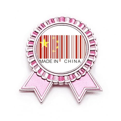 Broche code-barres chinoise rose en métal pour sublimer vos vestes