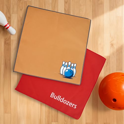 Personalized Bowling Ball Towel | Custom Text Photo Oil Removal Bowling Ball Shammy | 11.81