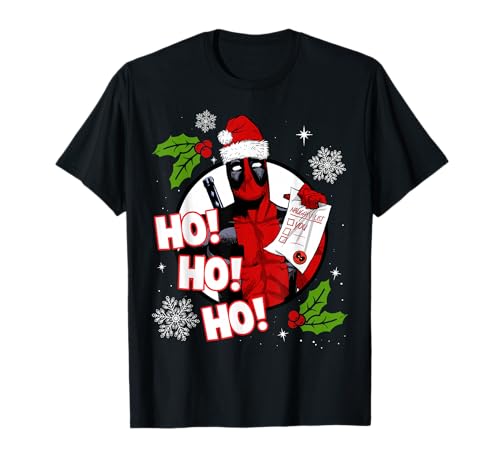 Marvel Deadpool Christmas Ho Ho Ho Naughty List T-Shirt