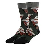 ooohyeah Men’s Funny Rocky Mountain Crew Socks, Crazy Novelty Cotton Dress Socks Gift, National Parks Merch, Rocky Mtn. Bear