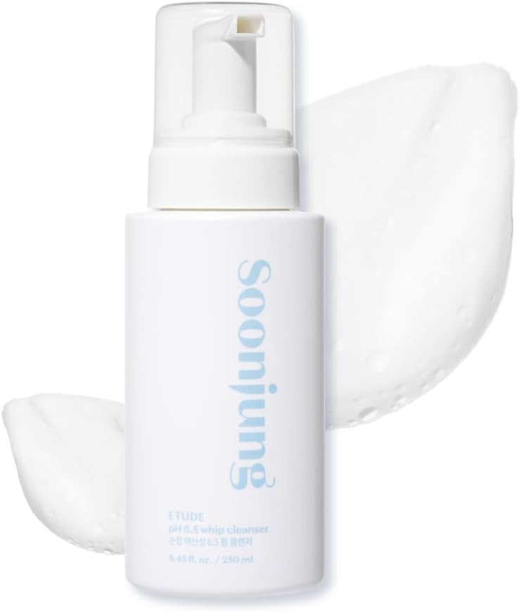 SoonJung pH 6.5 Whip Cleanser 8.45 fl.oz (250ml) | Non Comedogenic & Hypoallergenic Soft Bubble Facial Wash for Sensitive Skin | Fragrance-Free & Low-pH Vegan Facial Cleansing Foam | K-Beauty