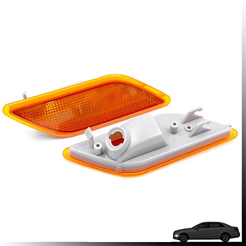Amber Yellow Lens Front Bumper Side Marker Lights Lamp Housing for 2010-2013 Mercedes-Benz W212 E-Class Pre-LCI E350 E550 E63 AMG Sedan/Wagon Driver Fender Sidemarker OEM Lamps Replacements - Thumbnail 5