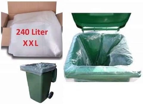 OneTouch Clear Wheelie Bin Liners Refuse Sacks Refuse Bags Bin Bags For Rubbish (Clear, 100)