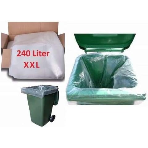 OneTouch Clear Wheelie Bin Liners Refuse Sacks Refuse Bags Bin Bags For Rubbish (Clear, 50) Cover