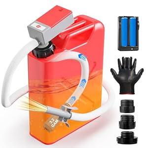 Bomba de transferencia de combustible a batería, bomba de transferencia de fluido portátil con sensor de parada automática, 3.2 GPM, protección de sobrellenado, manguera de sifón de 51 pulgadas para