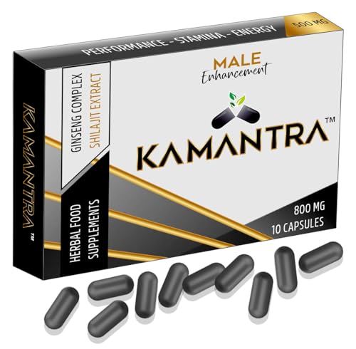 KAMANTRA Ginseng and SHILAJIT Combo 800mg UK - Mantra to Enhance Your Performance - Extra Strength Performance Enhancing Pills, Stamina Endurance Booster Supplement Pills for Men - 10 Capsules
